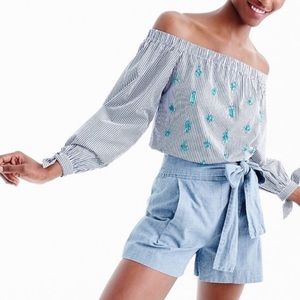 J Crew Off Shoulder Embellished Top